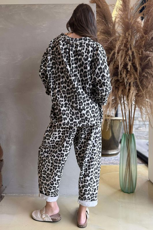 Zanzibar Bubble Cotton Hugh Shirt Calico & Black